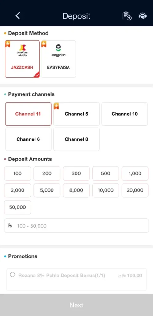 BETPKR Deposit Methods in Pakistan