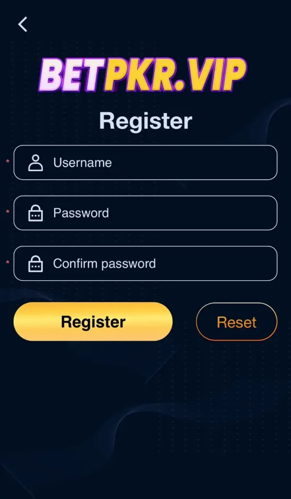 BETPKR New User Registration Process