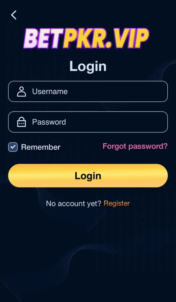 BETPKR Secure Login Page